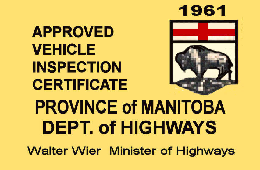 (image for) 1961 Manitoba inspection sticker